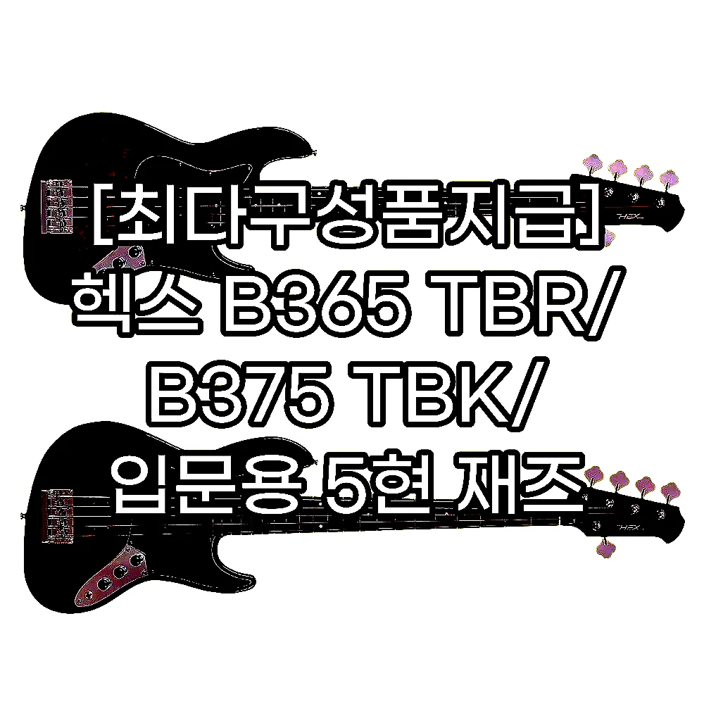 [최다구성품지급] 헥스 B365 TBR/ B375 TBK/ 입문용 5현 재즈 베이스기타 이미지 1