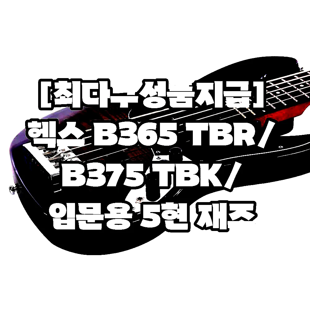 [최다구성품지급] 헥스 B365 TBR/ B375 TBK/ 입문용 5현 재즈 베이스기타 이미지 6