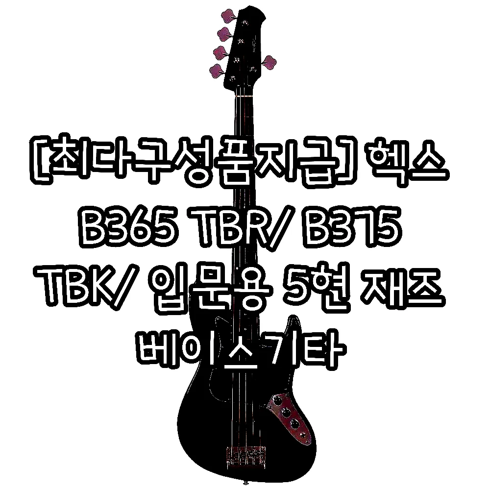 [최다구성품지급] 헥스 B365 TBR/ B375 TBK/ 입문용 5현 재즈 베이스기타 이미지 5