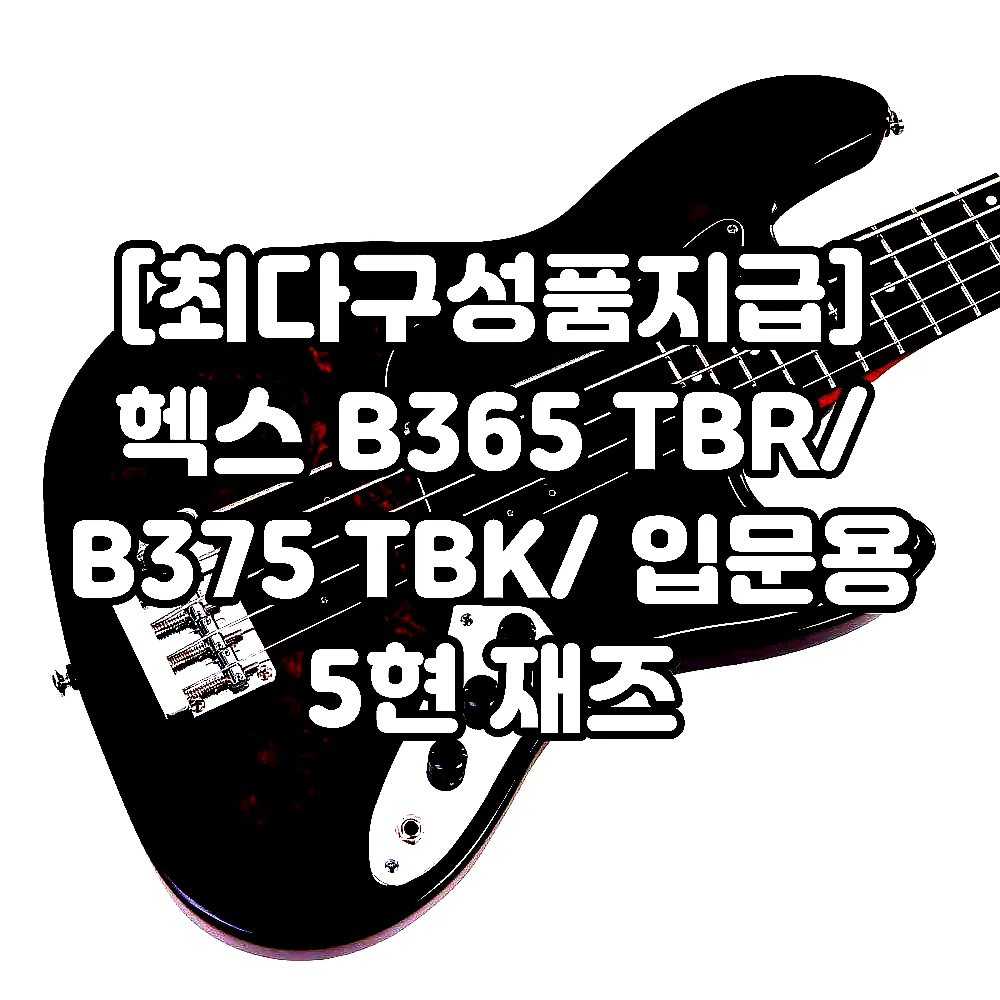 [최다구성품지급] 헥스 B365 TBR/ B375 TBK/ 입문용 5현 재즈 베이스기타 이미지 4