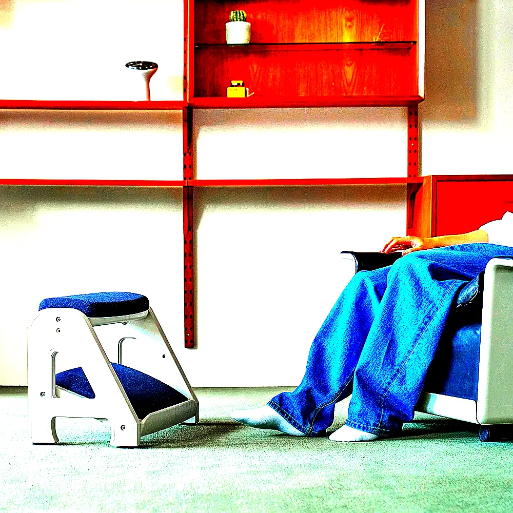 피치트렌디 풋쉬풋쉬 발받침대 사무실 컴퓨터 책상 발판 국산 다리받침대 화이트-블랙 이미지 7